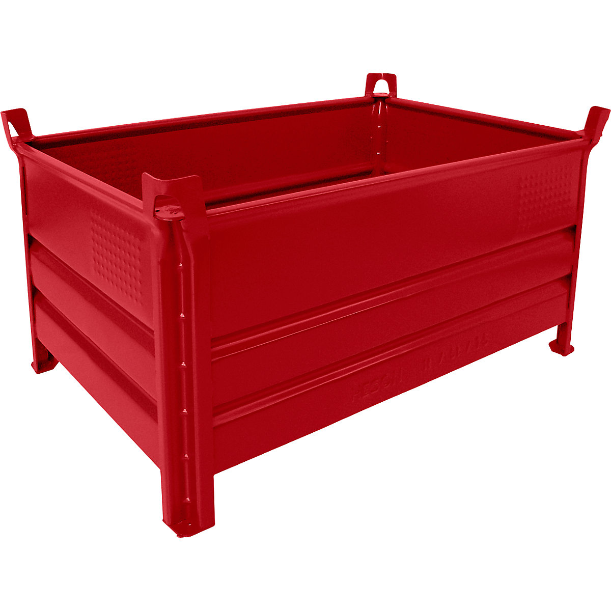 Heson Vollwand-Stapelbehälter, BxL 800 x 1200 mm, Traglast 500 kg, rot, ab 1 Stk