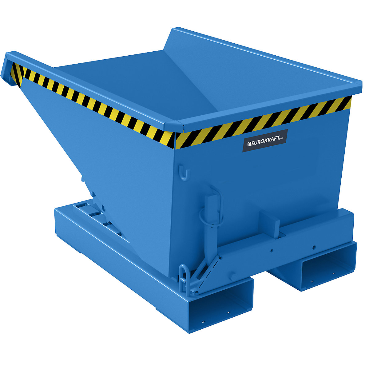 EUROKRAFTpro Kippbehälter inkl. Abrollmechanismus, Volumen 0,15 m³, LxBxH 960 x 640 x 550 mm, blau