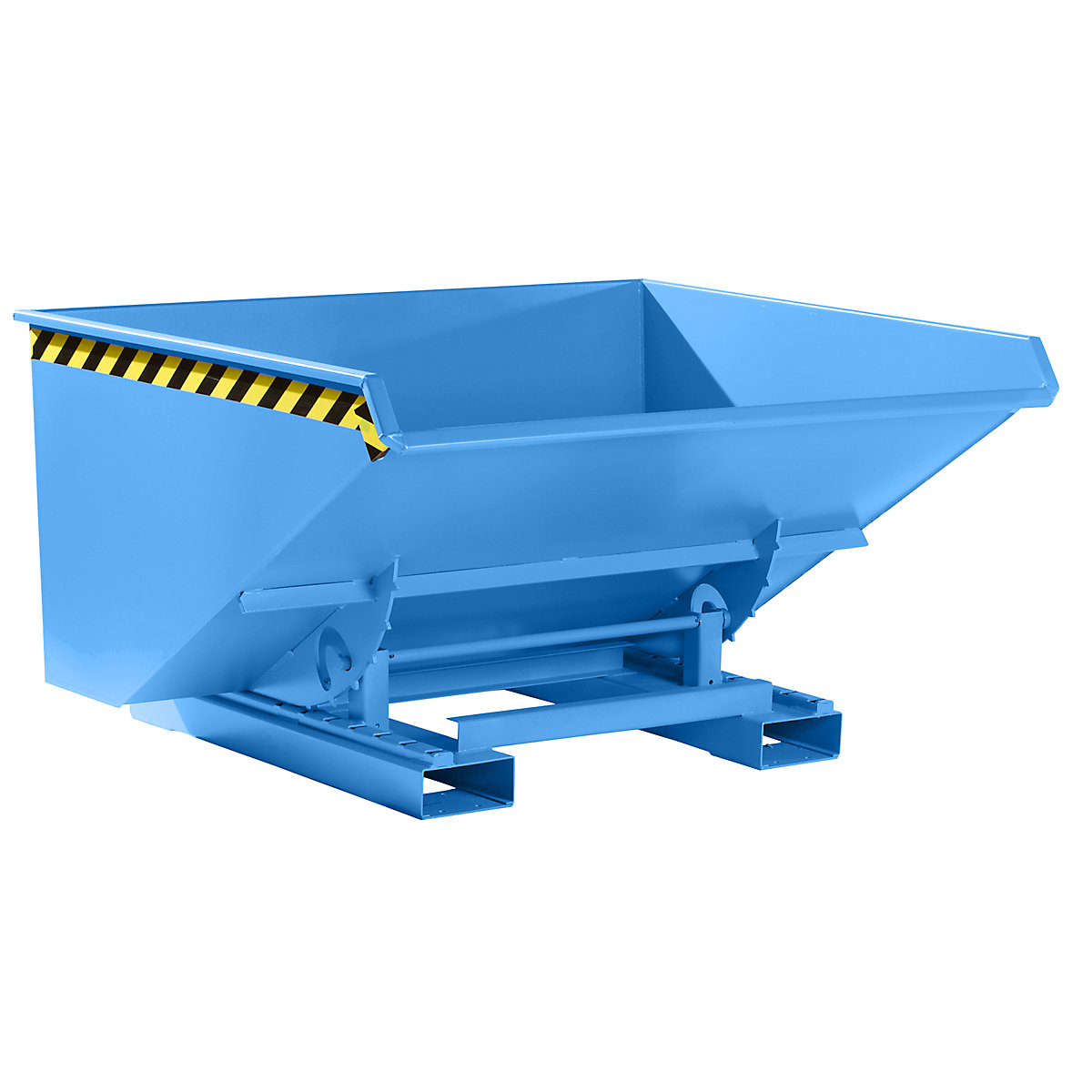 EUROKRAFTpro Kippbehälter inkl. Abrollmechanismus, Volumen 0,9 m³, LxBxH 1260 x 1570 x 835 mm, blau