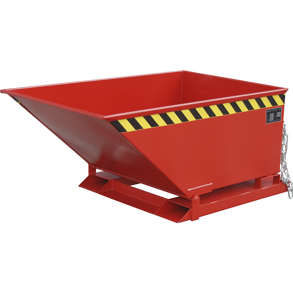 Späne-Kippmulde, niedrige Bauform eurokraft pro, Volumen 400 Liter, feuerrot