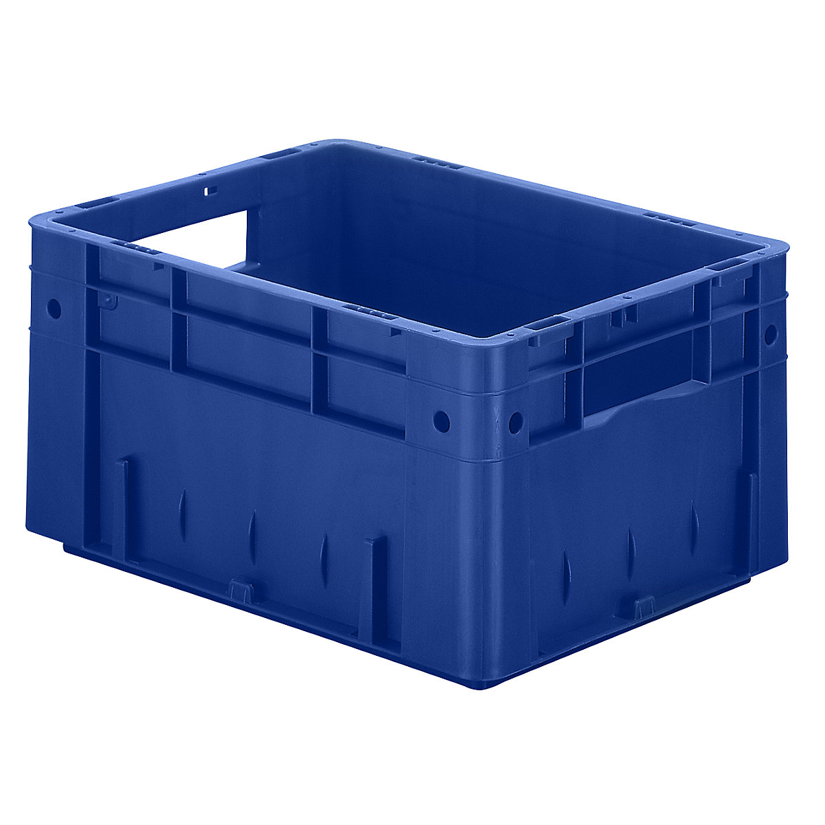 Schwerlast-Euro-Behälter, Polypropylen, Inhalt 17,5 l, LxBxH 400 x 300 x 210 mm, Wände geschlossen, Boden geschlossen, blau, VE 4 Stk