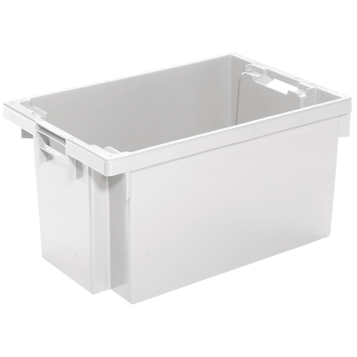Drehstapelbehälter aus HDPE, Inhalt 50 l, Wände und Boden geschlossen, naturweiß