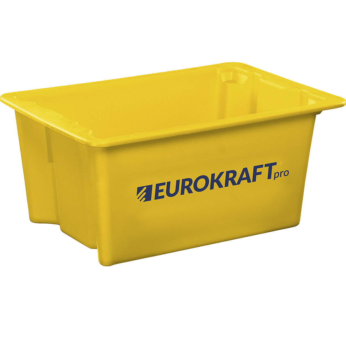 EUROKRAFTpro Drehstapelbehälter aus lebensmittelechtem Polypropylen, Inhalt 6 Liter, VE 4 Stk, Wände und Boden geschlossen, gelb