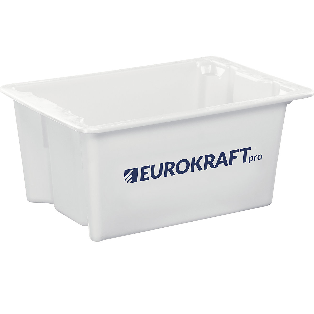 EUROKRAFTpro Drehstapelbehälter aus lebensmittelechtem Polypropylen, Inhalt 6 Liter, VE 4 Stk, Wände und Boden geschlossen, natur