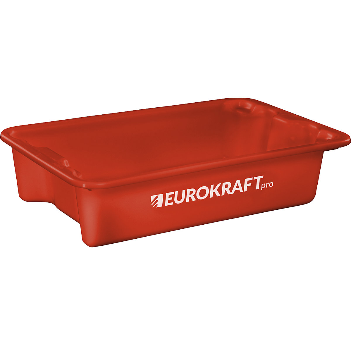 EUROKRAFTpro Drehstapelbehälter aus lebensmittelechtem Polypropylen, Inhalt 18 Liter, VE 3 Stk, Wände und Boden geschlossen, rot