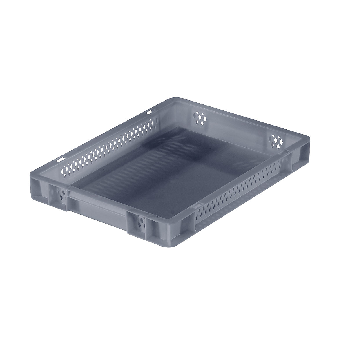 Euro-Format-Stapelbehälter, Wände durchbrochen, Boden geschlossen, LxBxH 400 x 300 x 50 mm, grau, VE 5 Stk-7