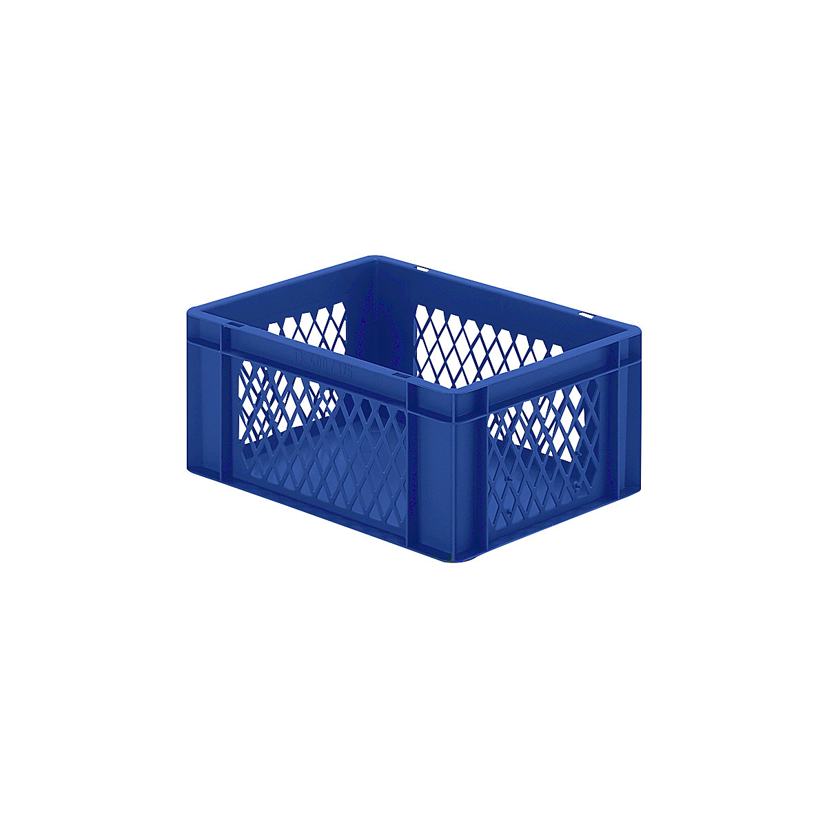 Euro-Format-Stapelbehälter, Wände durchbrochen, Boden geschlossen, LxBxH 400 x 300 x 175 mm, blau, VE 5 Stk