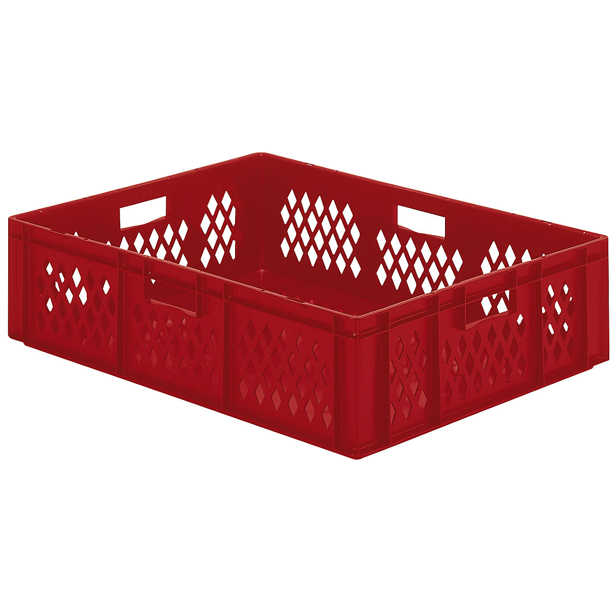 Euro-Format-Stapelbehälter, Wände durchbrochen, Boden geschlossen, LxBxH 800 x 600 x 210 mm, rot, VE 2 Stk