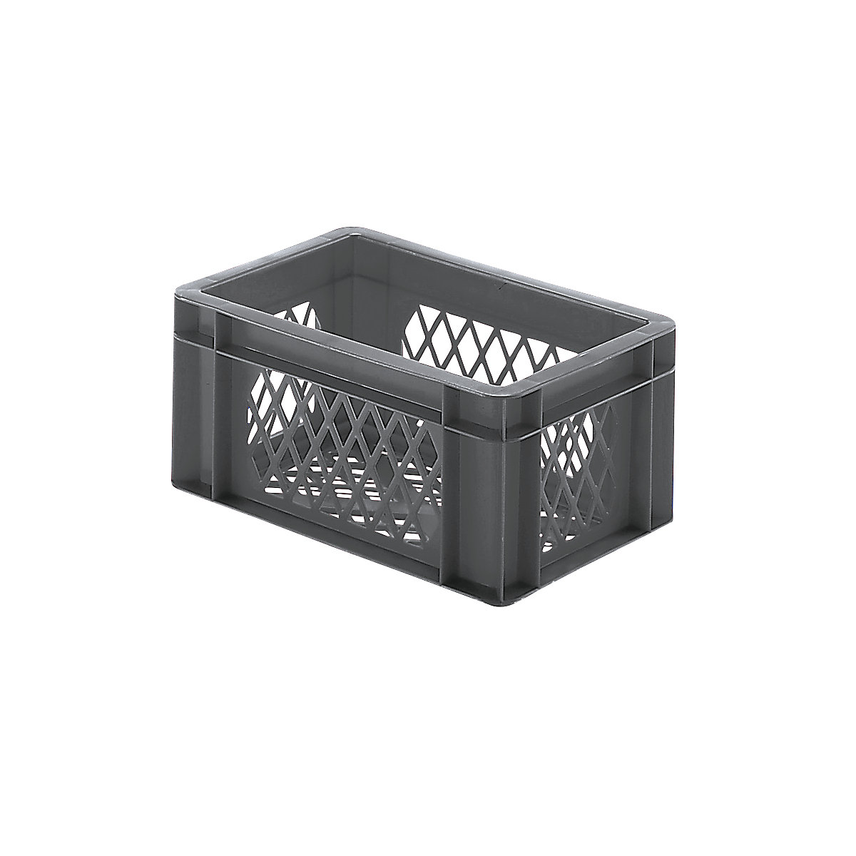 Euro-Format-Stapelbehälter, Wände und Boden durchbrochen, LxBxH 300 x 200 x 145 mm, grau, VE 5 Stk