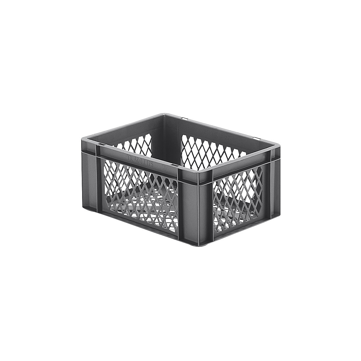 Euro-Format-Stapelbehälter, Wände und Boden durchbrochen, LxBxH 400 x 300 x 175 mm, grau, VE 5 Stk