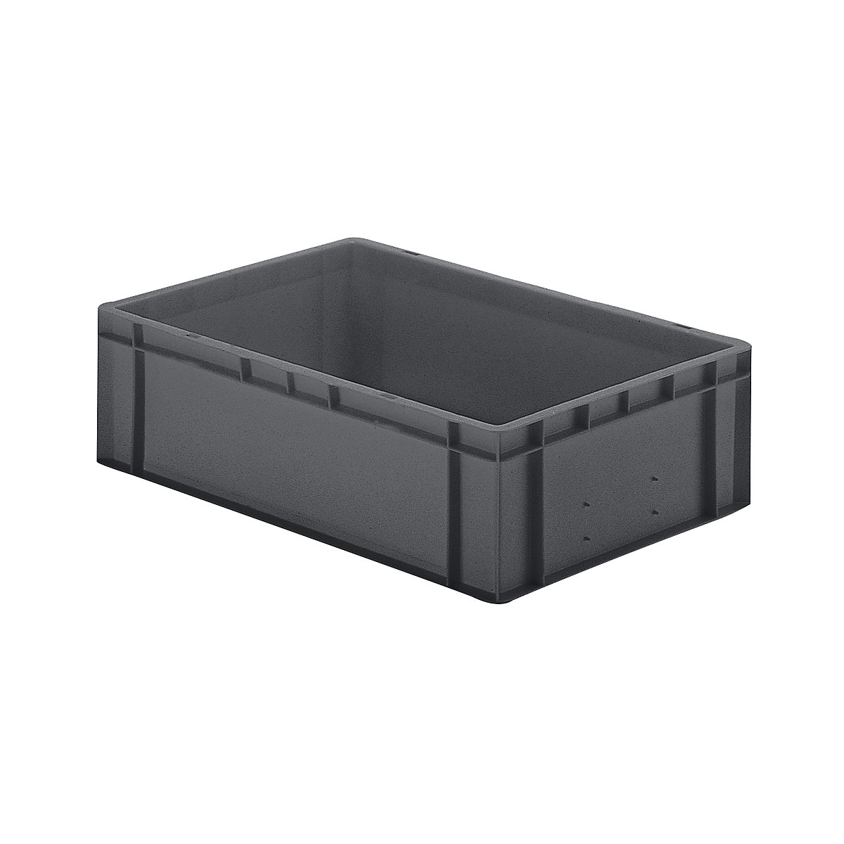 Euro-Format-Stapelbehälter, Wände und Boden geschlossen, LxBxH 600 x 400 x 175 mm, grau, VE 5 Stk