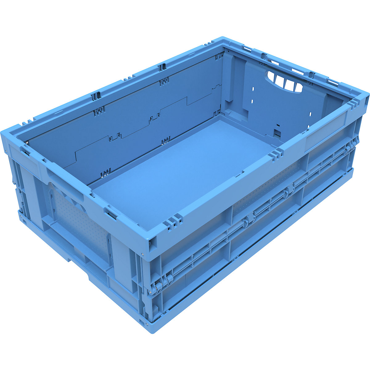 Faltbox aus Polypropylen, Inhalt 44 l, ohne Deckel, blau, stapelbar