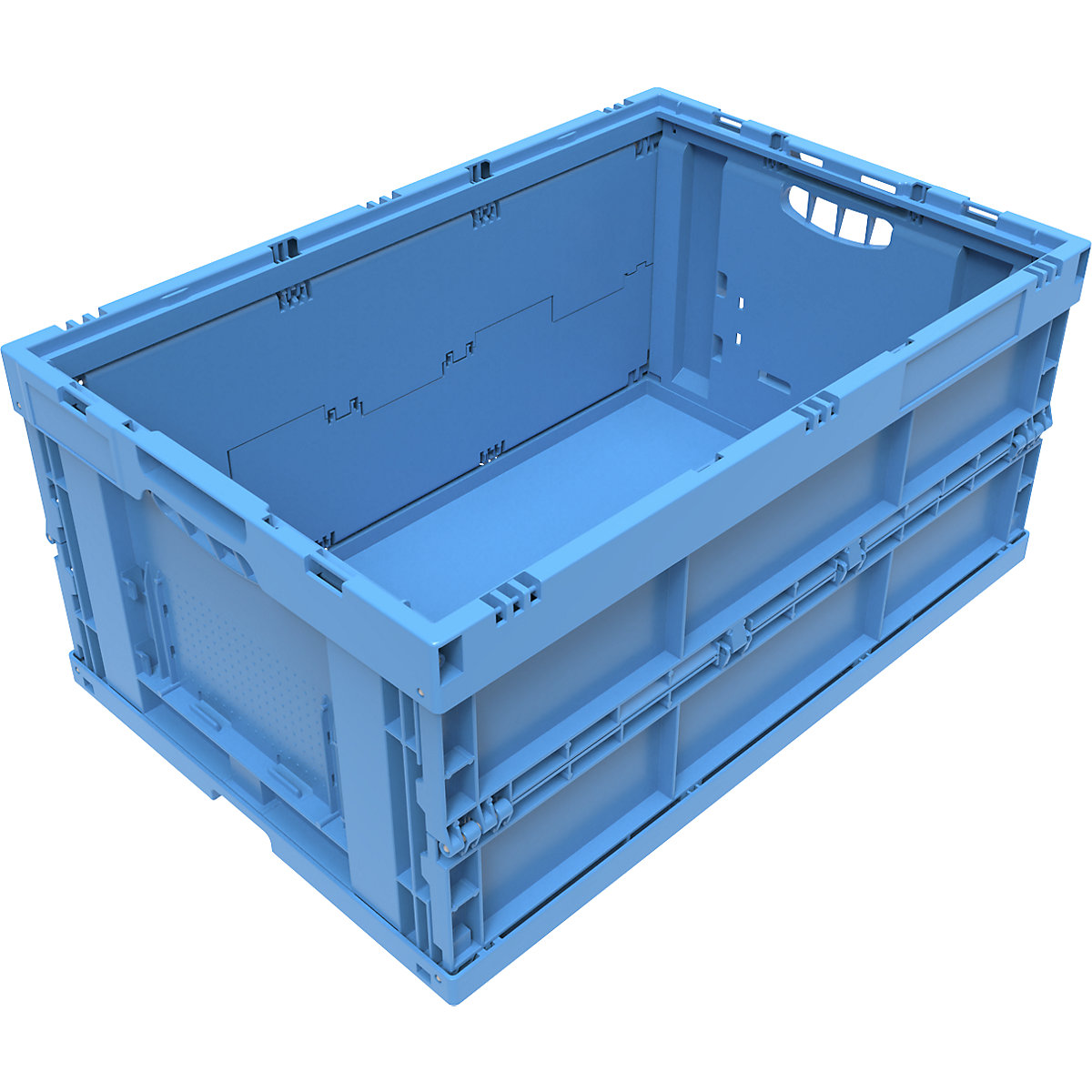 Faltbox aus Polypropylen, Inhalt 54 l, ohne Deckel, blau