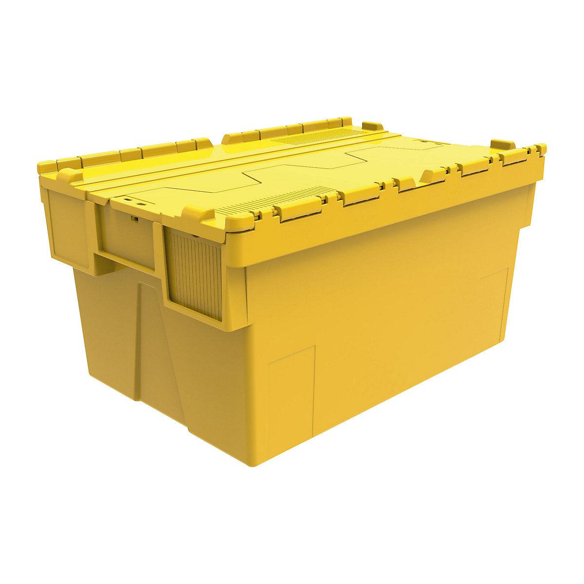 Mehrweg-Stapelbehälter, LxBxH 600 x 400 x 310 mm, VE 5 Stk, gelb, Deckel gelb