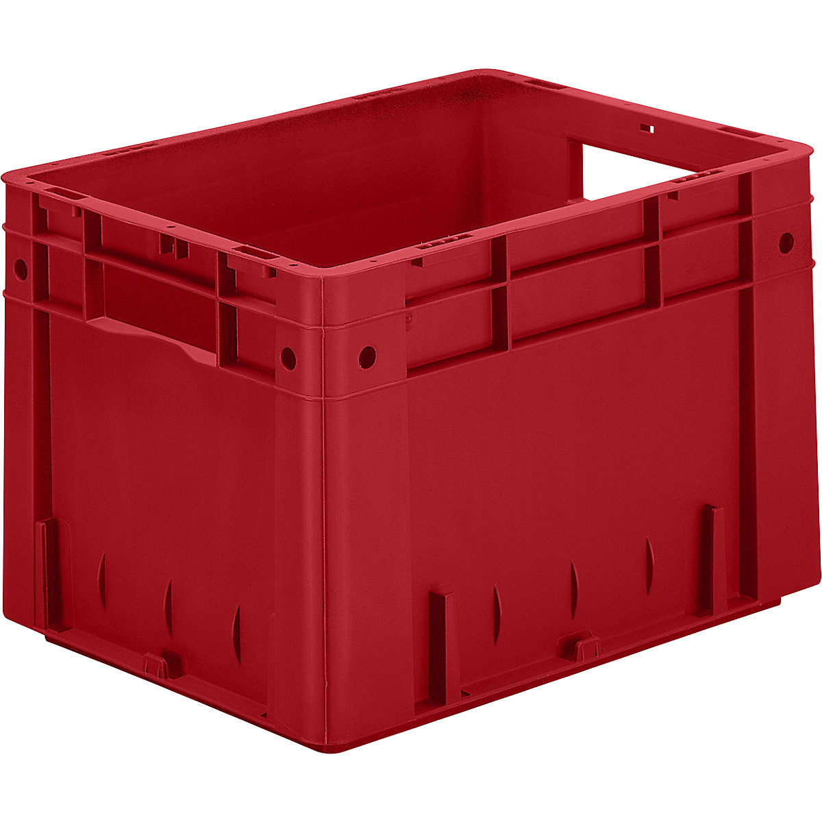 Schwerlast-Euro-Behälter, Polypropylen, Volumen 23,3 l, LxBxH 400 x 300 x 270 mm, Wände geschlossen, Boden geschlossen, rot, VE 4 Stk-5
