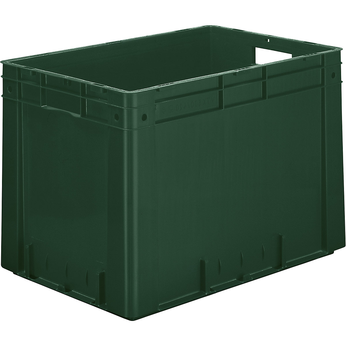 Schwerlast-Euro-Behälter, Polypropylen, Volumen 80 l, LxBxH 600 x 400 x 420 mm, Wände geschlossen, Boden geschlossen, grün, VE 2 Stk-5