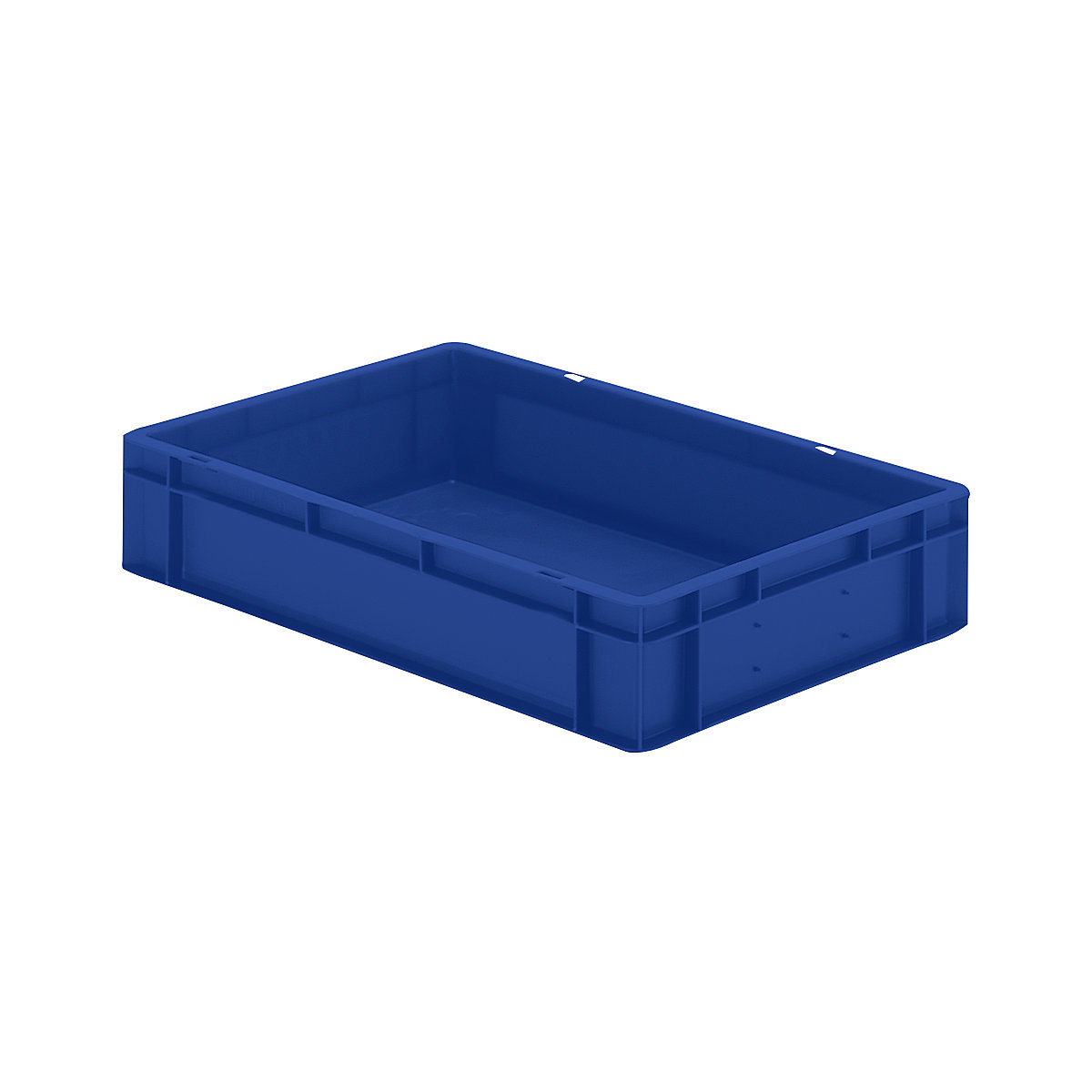 Euro-Format-Stapelbehälter, Wände und Boden geschlossen, LxBxH 600 x 400 x 120 mm, blau, VE 5 Stk