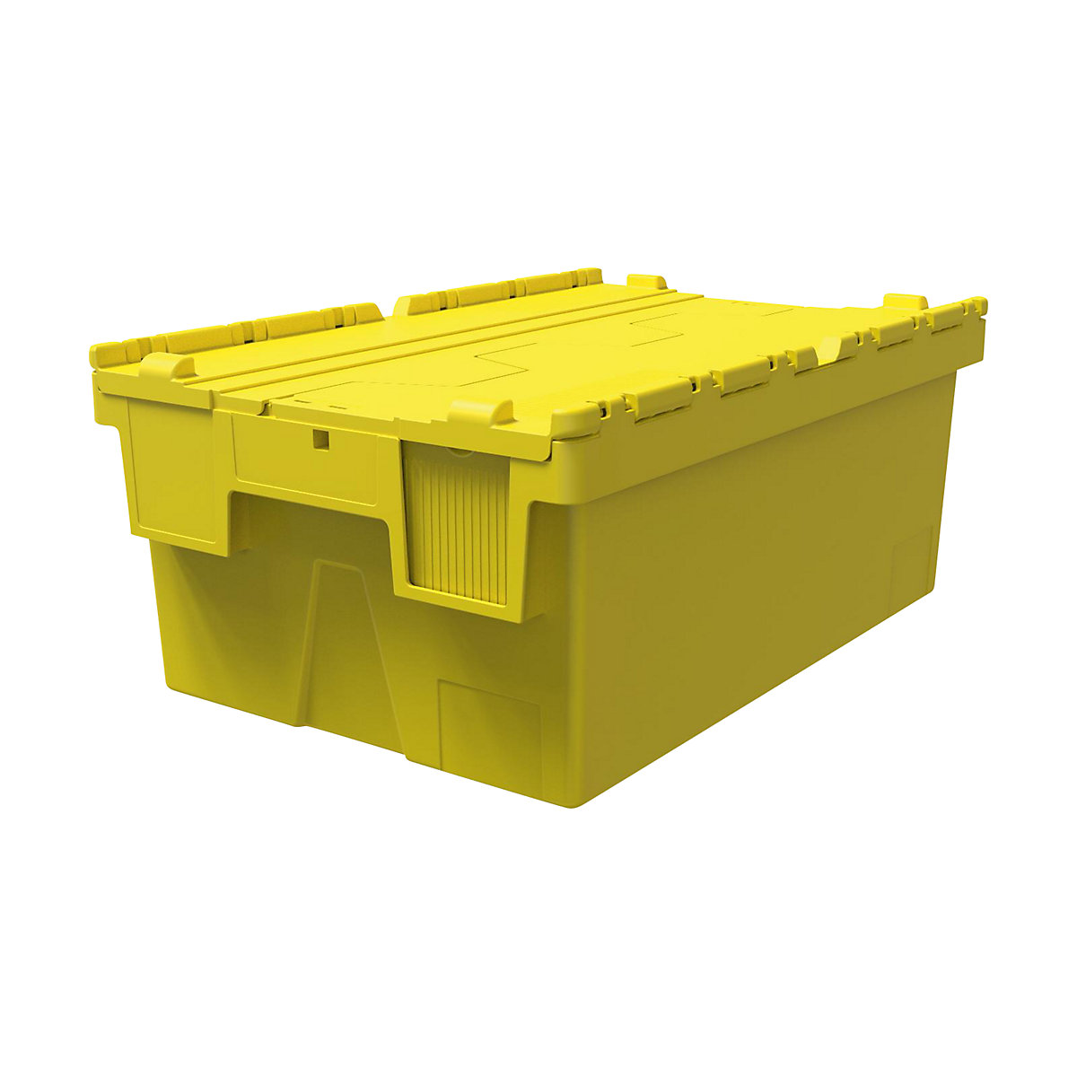 Mehrweg-Stapelbehälter, LxBxH 600 x 400 x 250 mm, VE 5 Stk, gelb, Deckel gelb