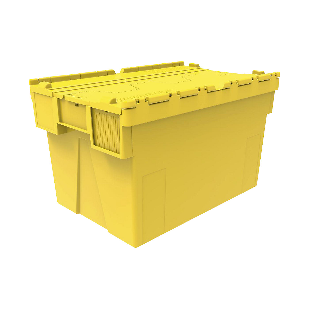 Mehrweg-Stapelbehälter, LxBxH 600 x 400 x 365 mm, VE 5 Stk, gelb, Deckel gelb