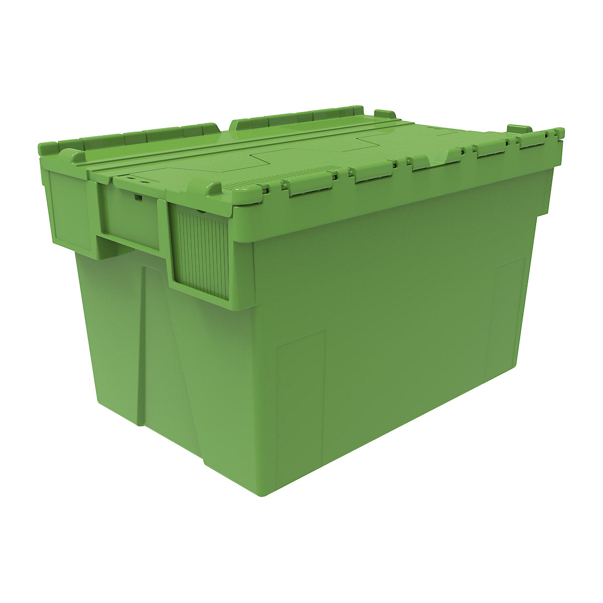 Mehrweg-Stapelbehälter, LxBxH 600 x 400 x 365 mm, VE 5 Stk, grün, Deckel grün