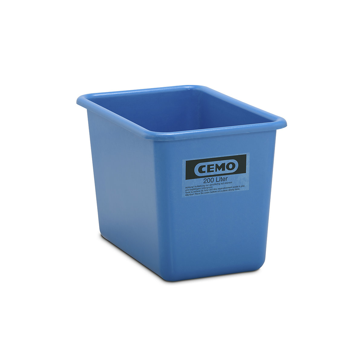 CEMO Großbehälter aus GfK, Inhalt 200 l, LxBxH 873 x 572 x 585 mm, blau