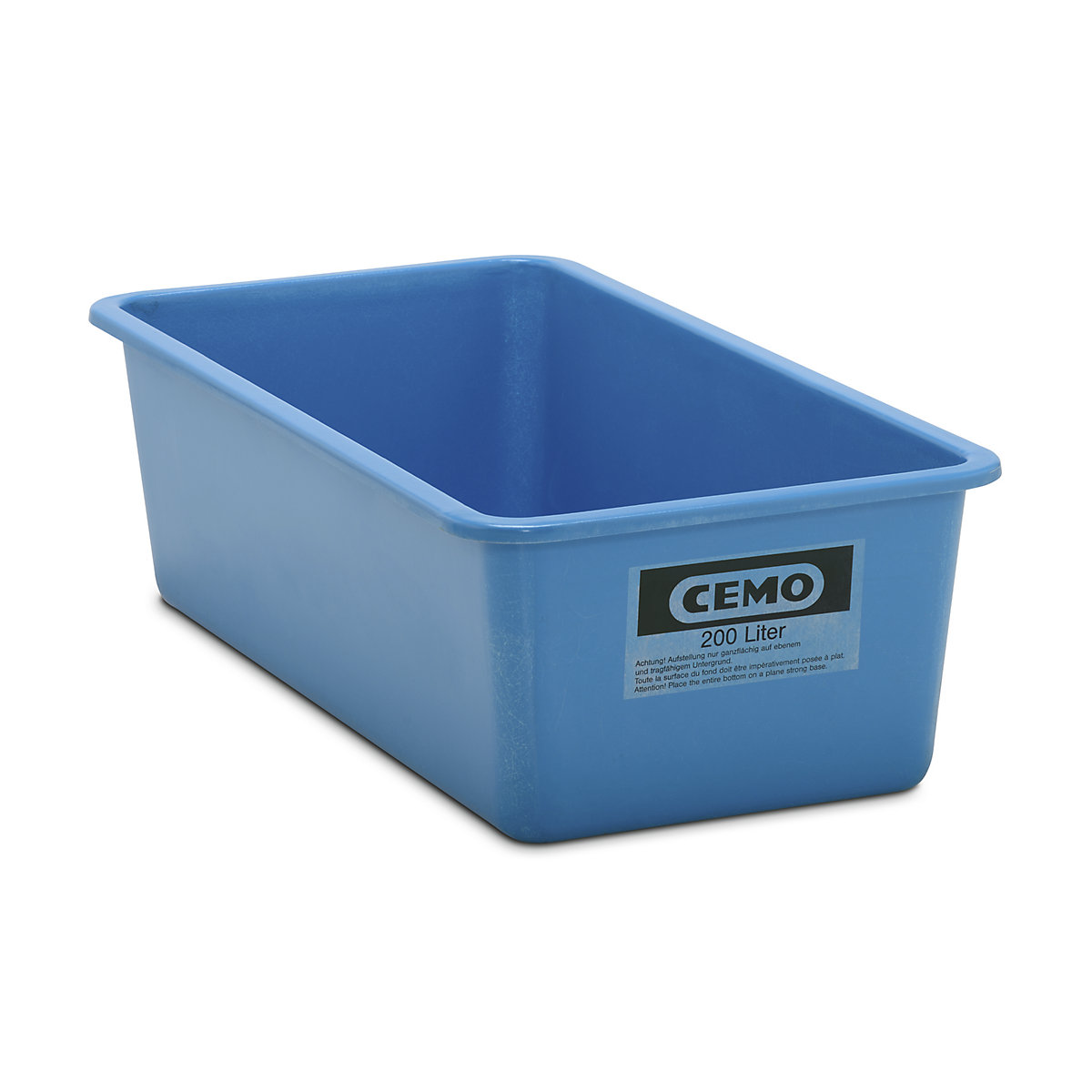 CEMO Großbehälter aus GfK, Inhalt 200 l, LxBxH 1218 x 620 x 358 mm, blau