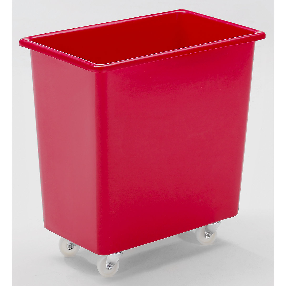 Rechteckbehälter aus Polyethylen, fahrbar, Inhalt 135 l, rot, ab 5 Stk