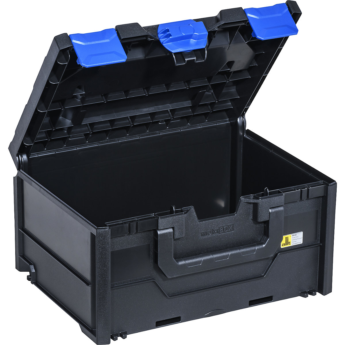 Transport- und Aufbewahrungsbox, schwarz/blau, ABS, Außen-LxBxH 396 x 296 x 215 mm