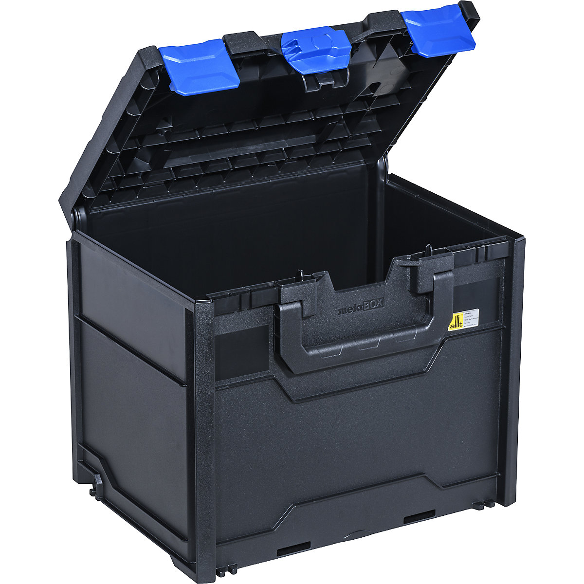 Transport- und Aufbewahrungsbox, schwarz/blau, ABS, Außen-LxBxH 396 x 296 x 340 mm