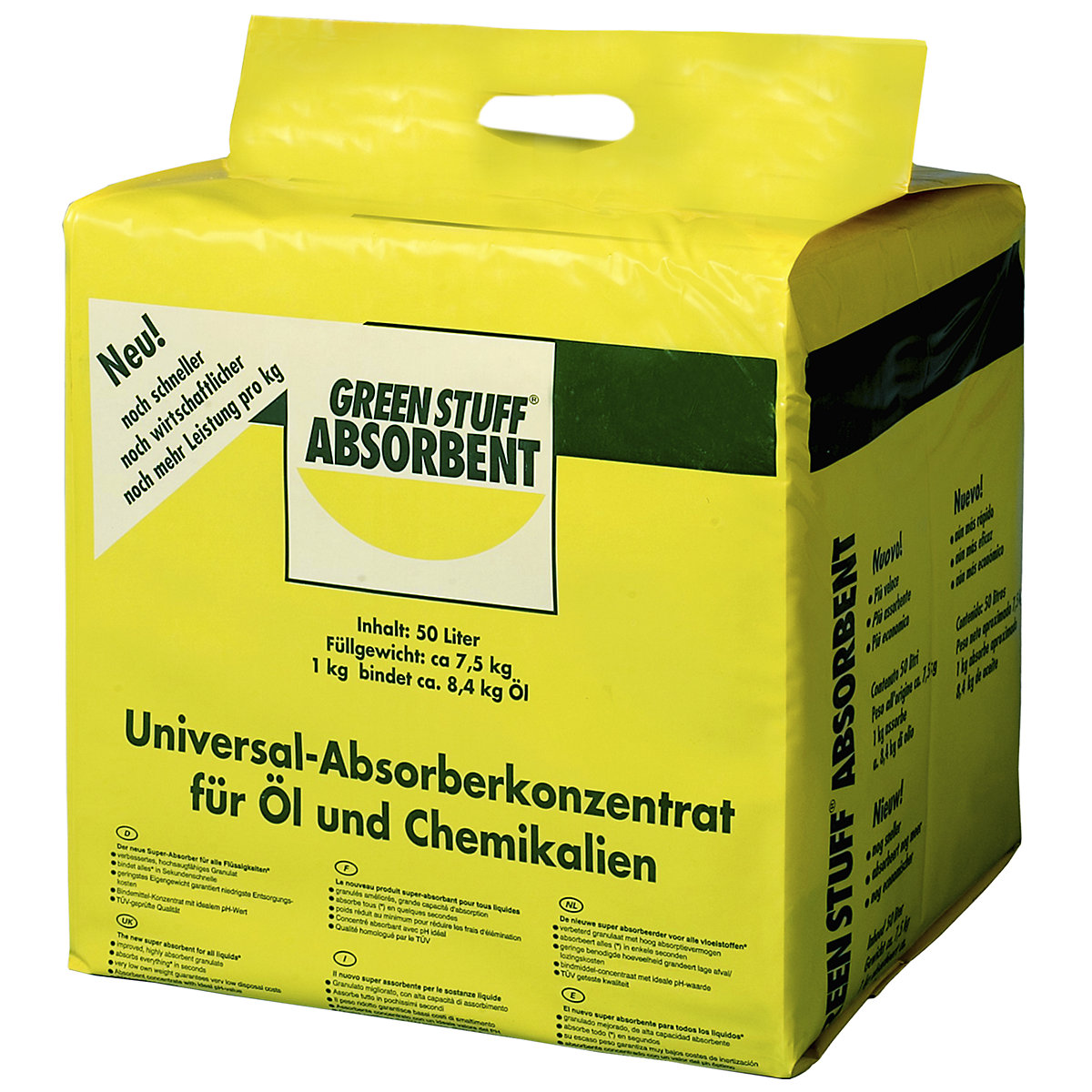 Universal absorbent concentrate, granulate in sack, 50 l, pack of 2-4