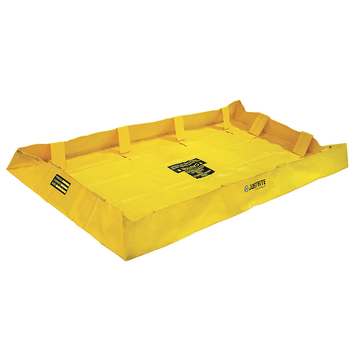Folding emergency tray – Justrite, vinyl tarp, sump capacity 602 l-3