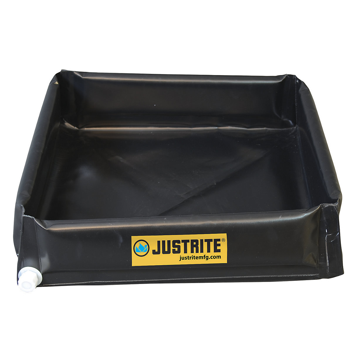 Universal tray, flexible – Justrite, with drainage connection, sump capacity 208 l-3