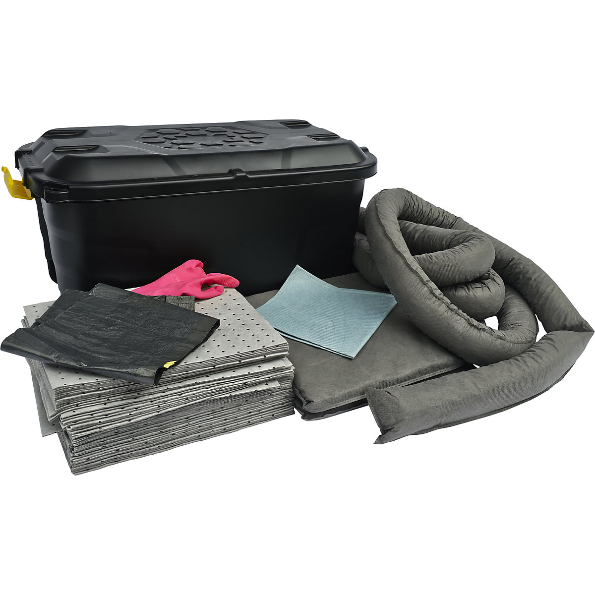 Spillage emergency kit in a wheeled case