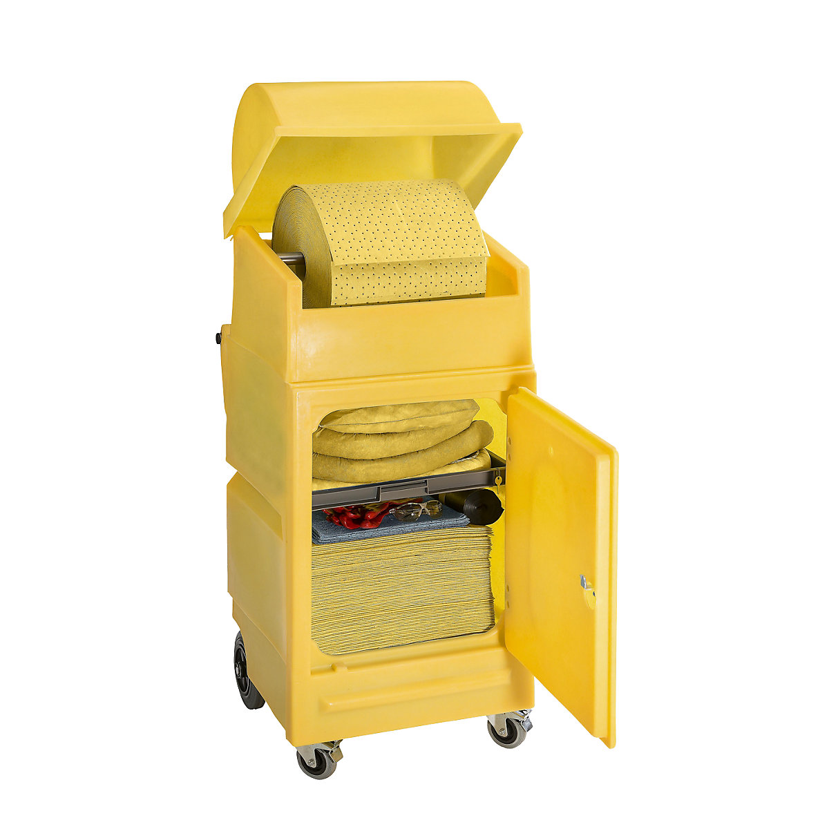 Spillage emergency kit, in maintenance trolley, chemical version-8