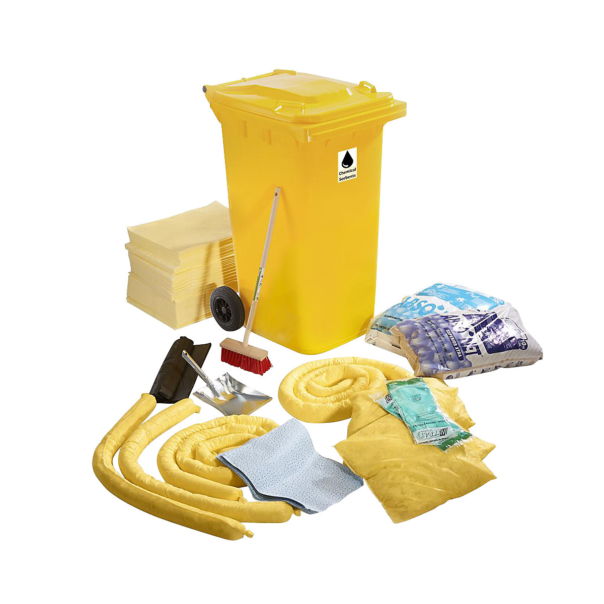 Spillage emergency kit, in a plastic drum, chemical version-4