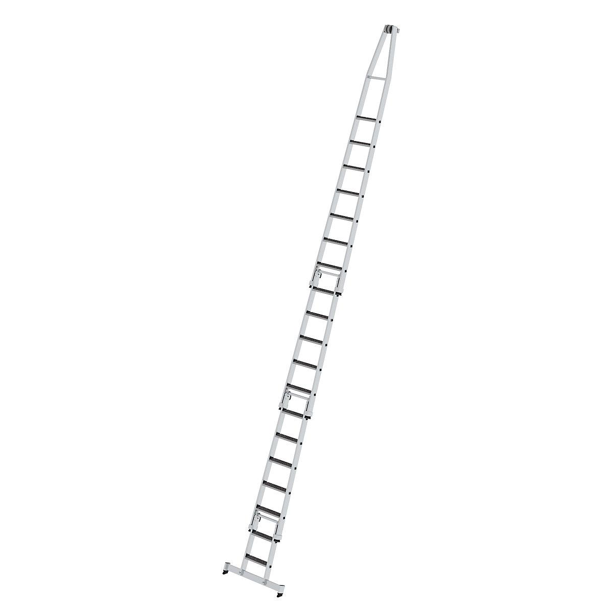 Stufen-Glasreinigerleiter MUNK, mit Trittauflage, 4-teilig, 19 Stufen