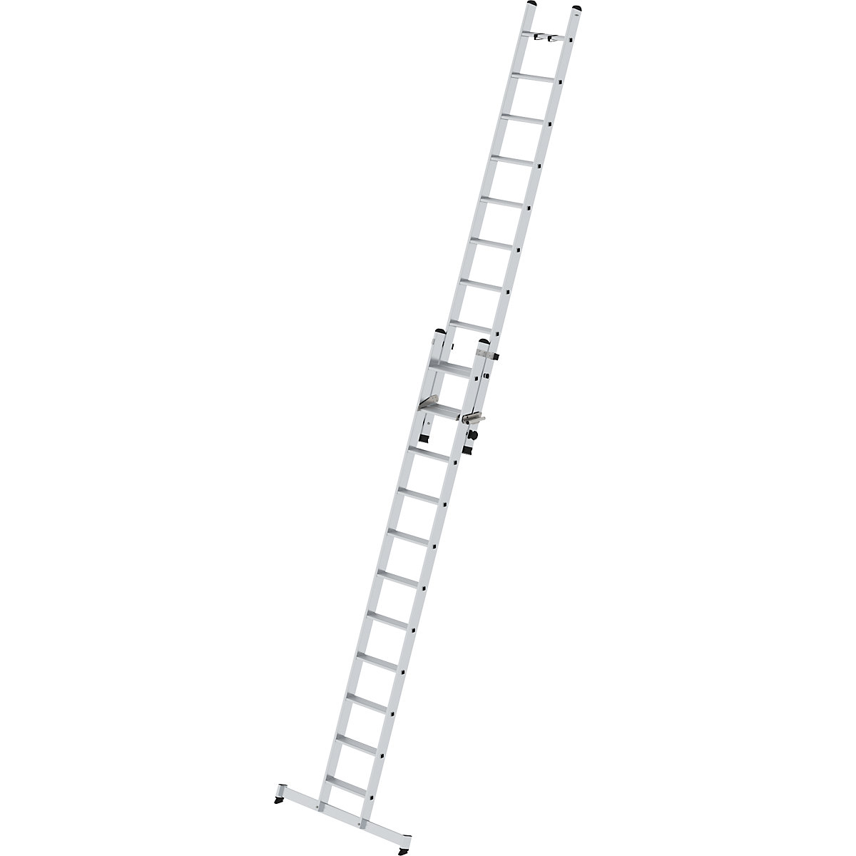 Stufen-Schiebeleiter, 2-teilig MUNK, mit nivello®-Traverse, 21 Stufen