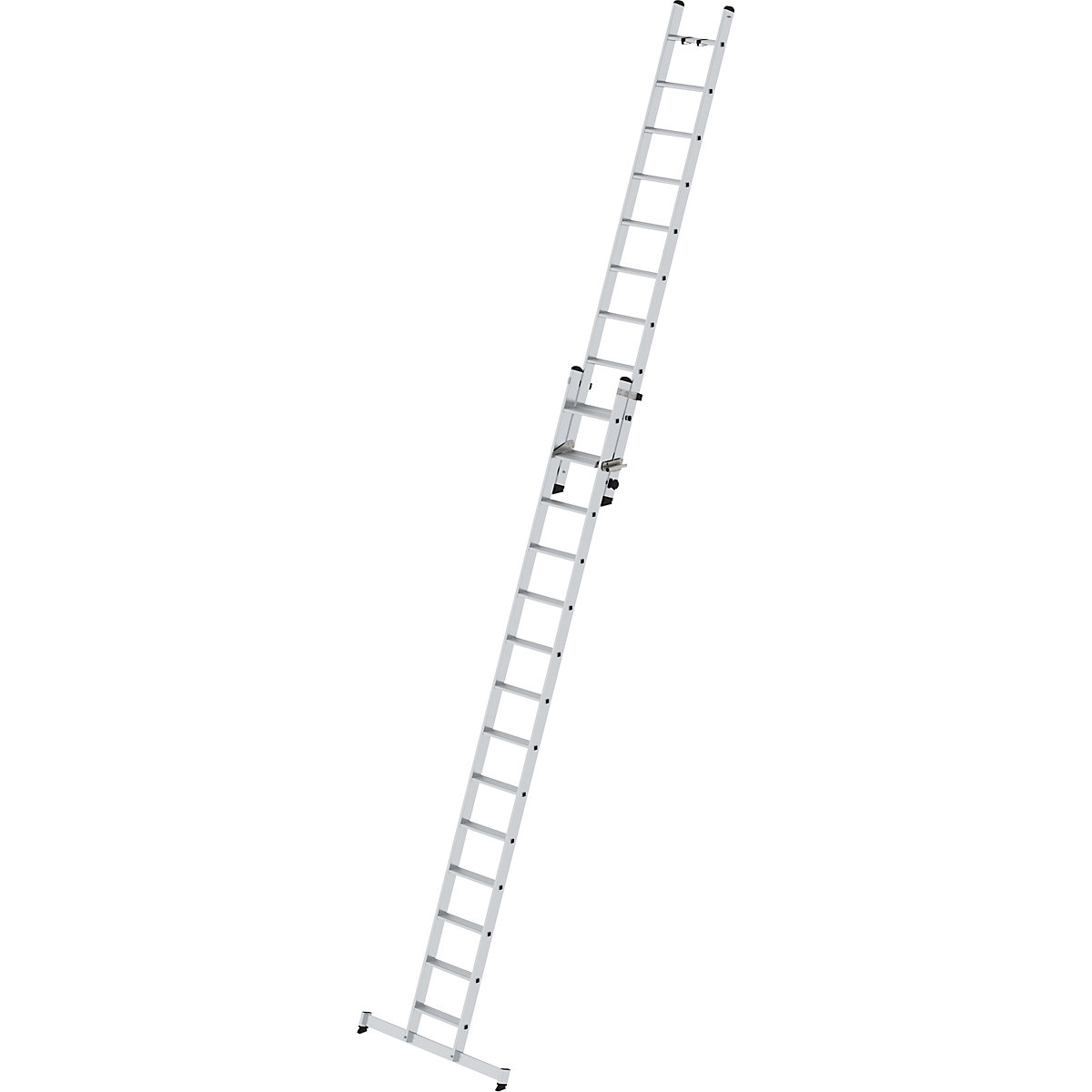 Stufen-Schiebeleiter, 2-teilig MUNK, mit nivello®-Traverse, 24 Stufen