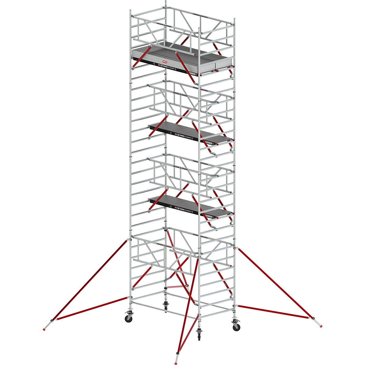 Fahrgerüst RS TOWER 52 breit Altrex, mit Holzplattform, Lange 2,45 m, Arbeitshöhe 9,20 m