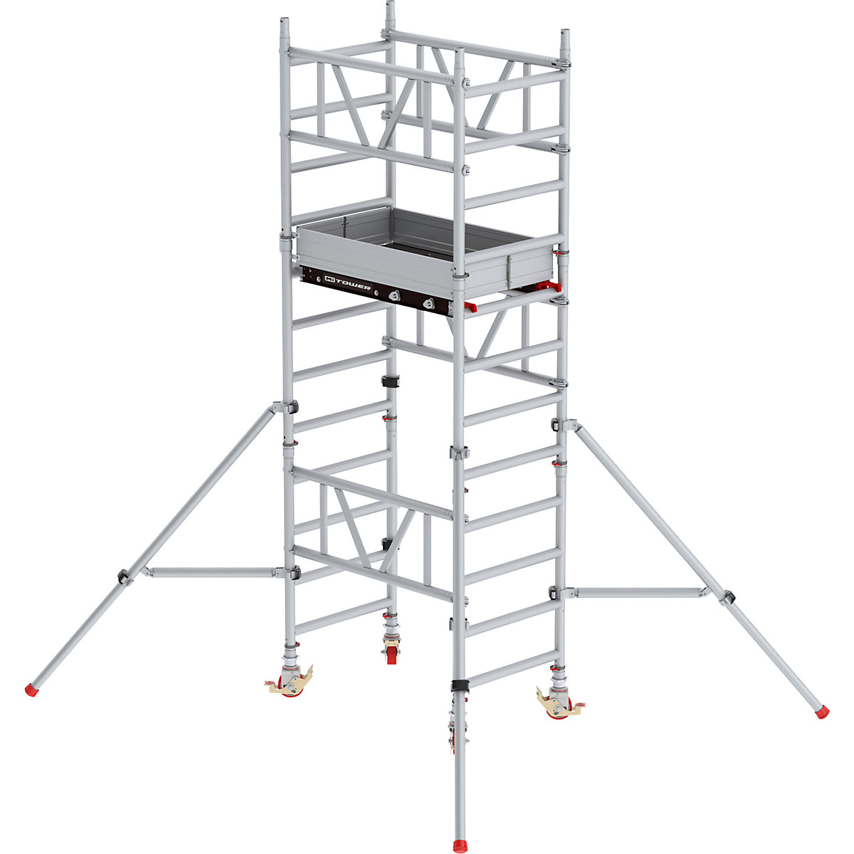 Schnellbau-Fahrgerüst MiTOWER Standard Altrex, Fiber-Deck®-Plattform, LxB 1200 x 750 mm, Arbeitshöhe 4 m