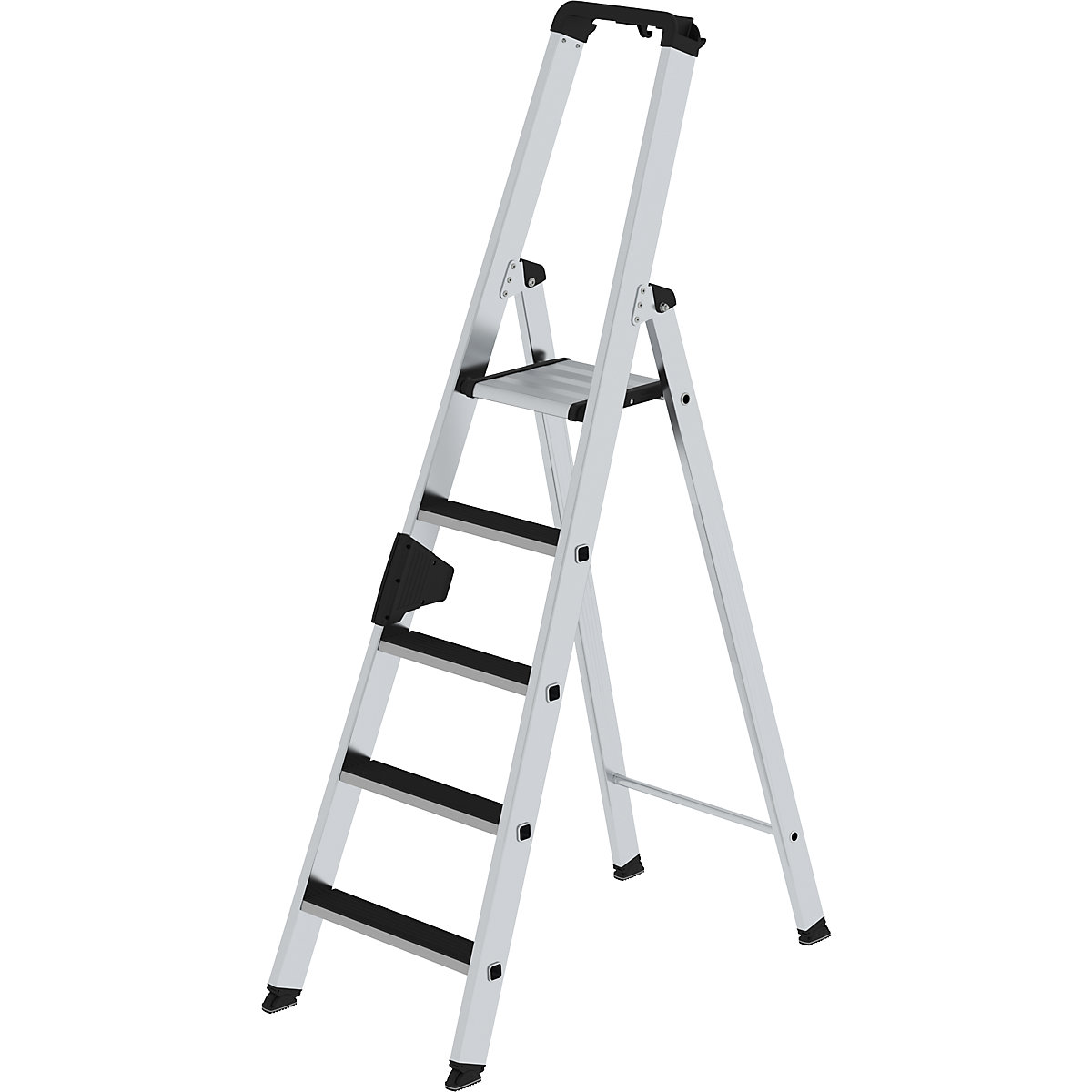 MUNK Stufen-Stehleiter CLIP-STEP, einseitig begehbar, geriffelt, 5 Stufen