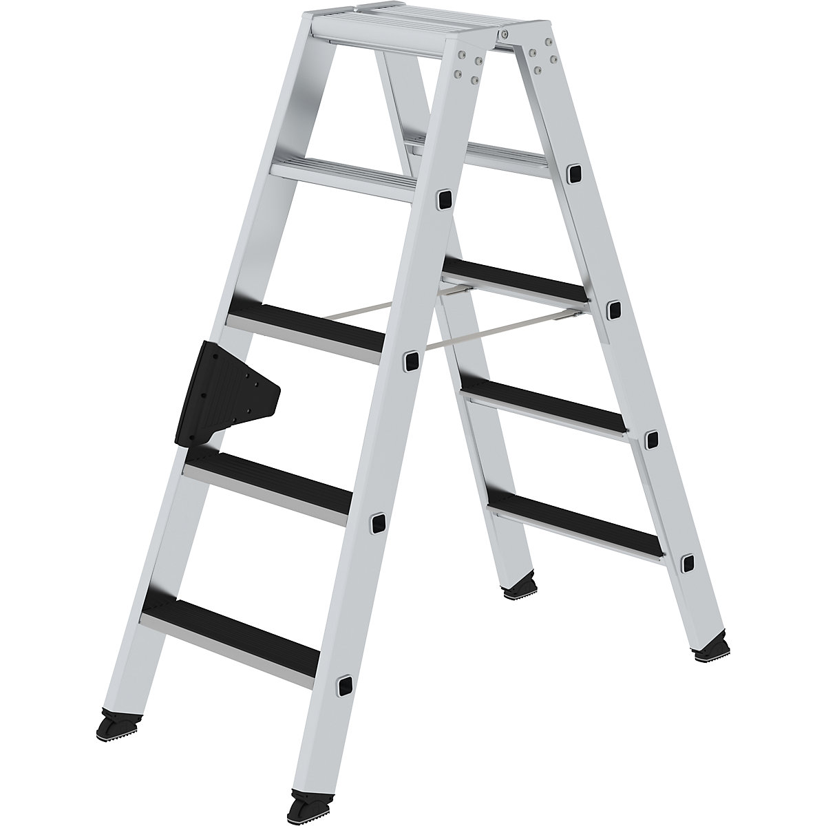 MUNK Stufen-Stehleiter CLIP-STEP, beidseitig begehbar, geriffelt, 2 x 5 Stufen