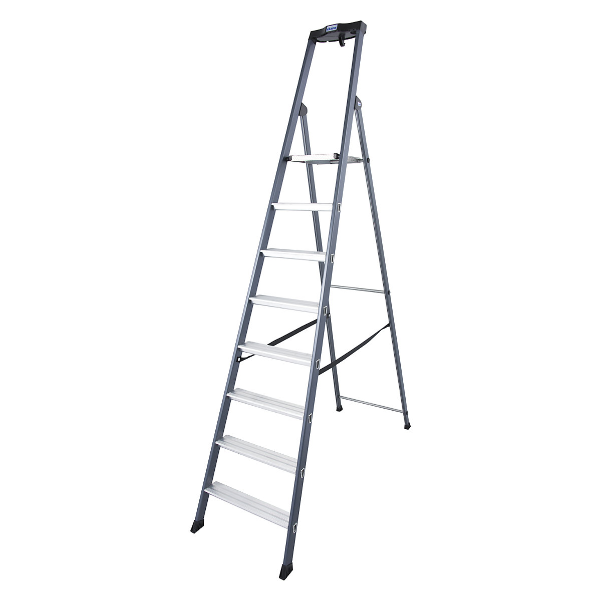 Aluminijasta dvokraka lestev s stopnicami – KRAUSE, eloksirana, 8 stopnic-6