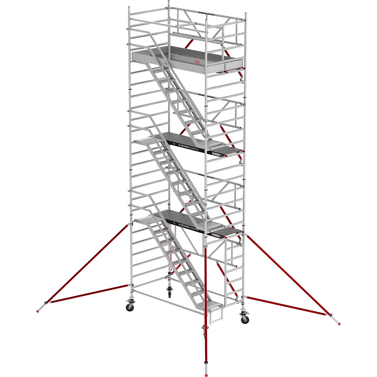 Oder s stopnicami RS TOWER 53, širok – Altrex, Fiber-Deck®, dolžina 2,45 m, delovna višina 8,20 m