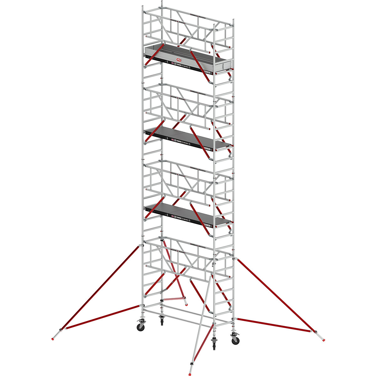Pomičen oder RS TOWER 51, ozek – Altrex, ploščad Fiber-Deck®, dolžina 2,45 m, delovna višina 9,20 m