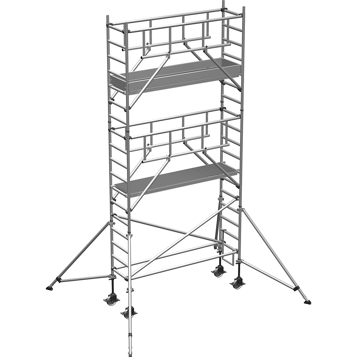 Pomični oder S-PLUS – ZARGES, ploščad 1,80 x 0,60 m, delovna višina 6,45 m
