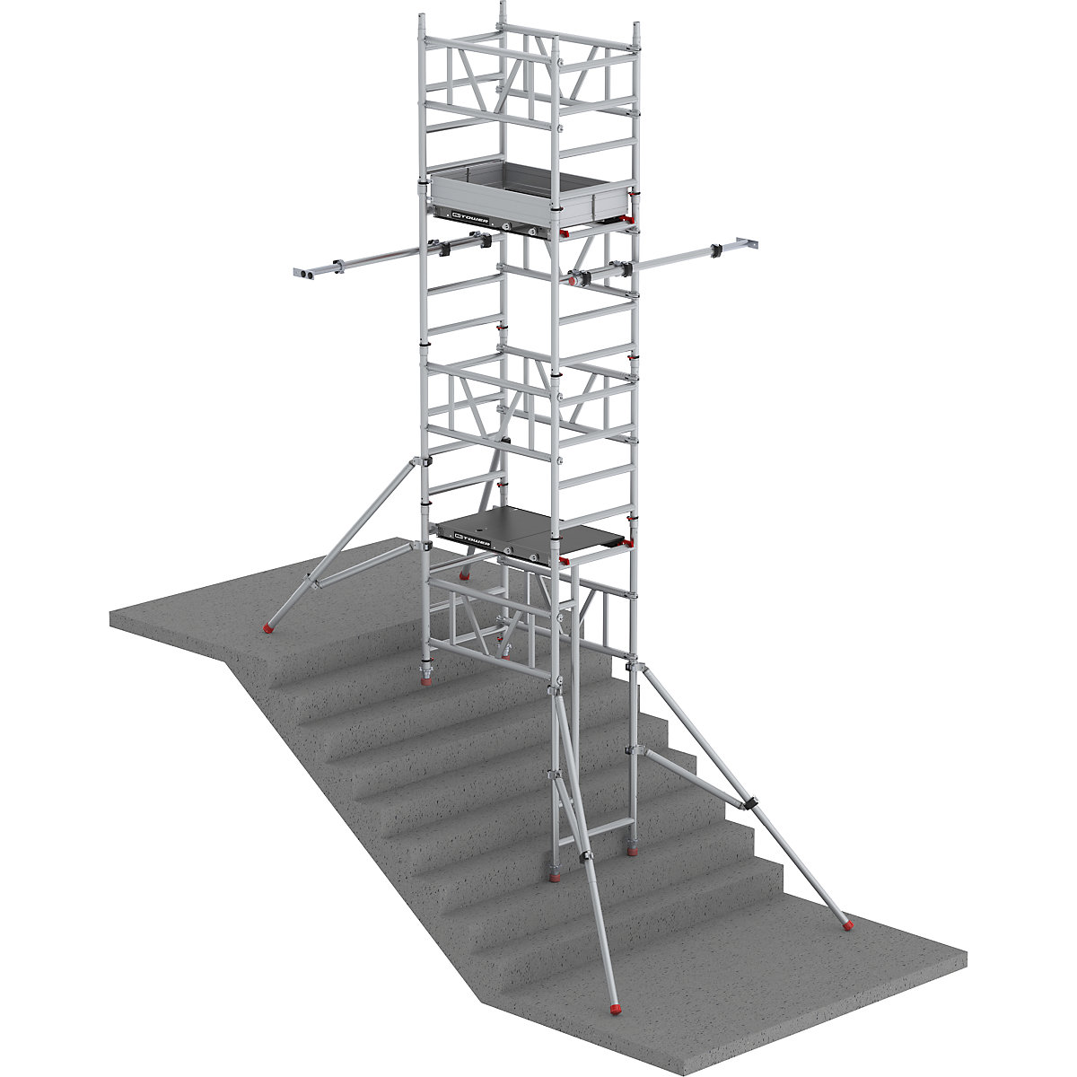 Razširitveni modul MiTOWER STAIRS – Altrex, Standard, za velikost ploščadi 1,2 x 0,75 m