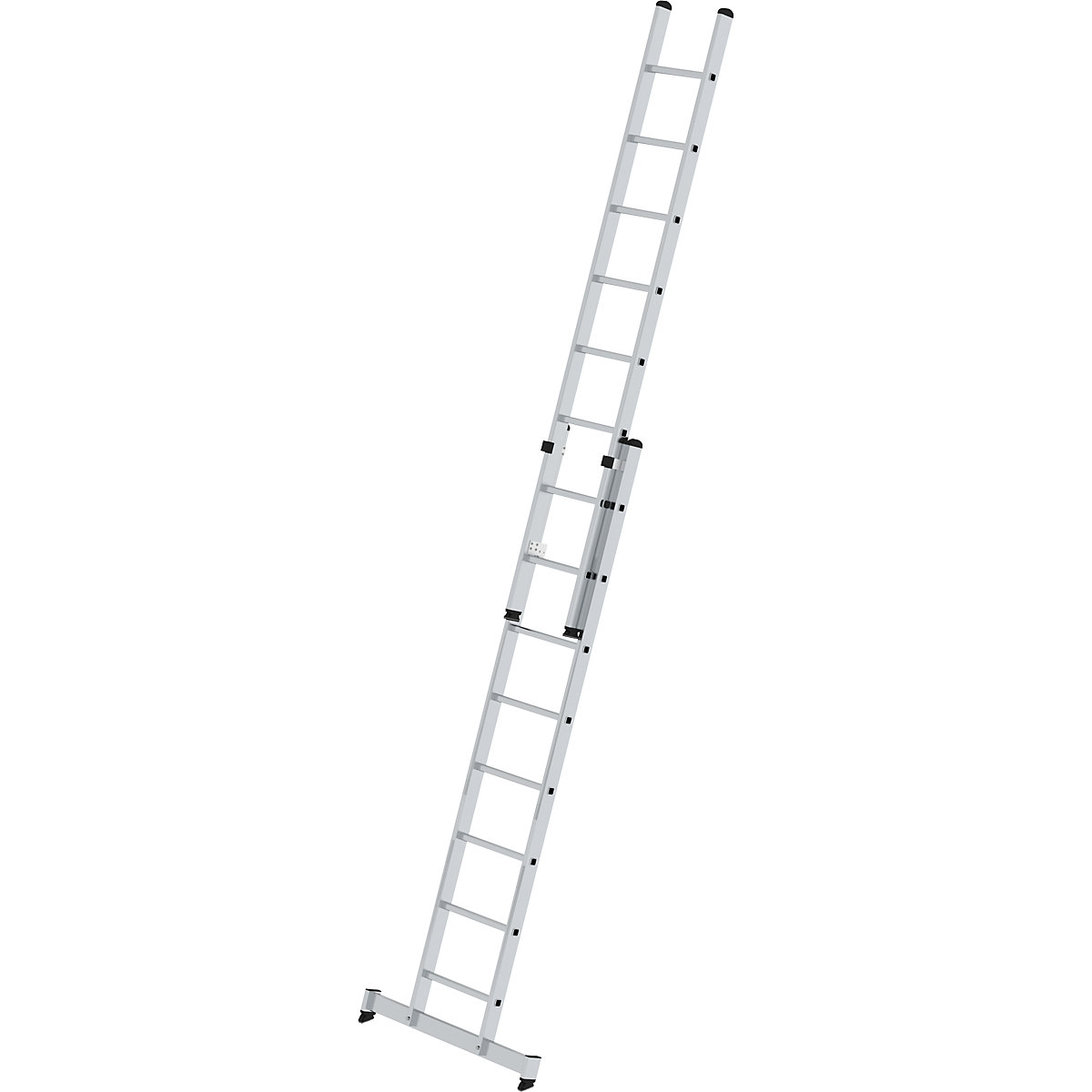 Višinsko nastavljiva prislonska lestev – MUNK, pomična lestev, 2-delna, 2 x 8 klinov, s prečko nivello®-7