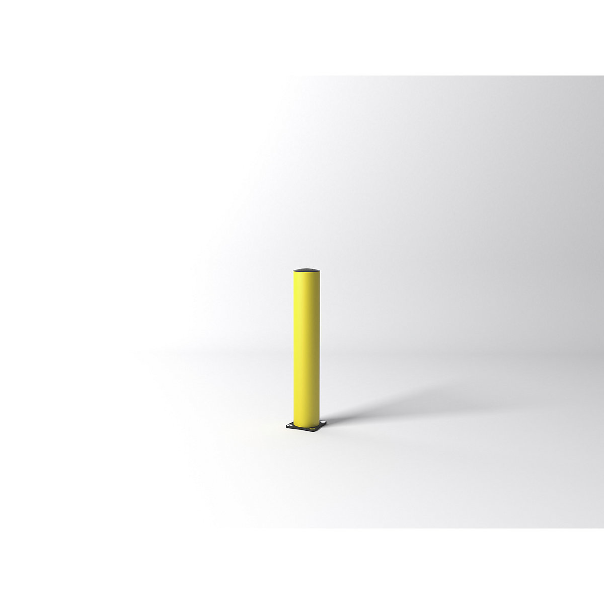 FLEX IMPACT Ütközésvédő terelőoszlop, Ø 125 mm, magasság 750 mm, sárga, horganyzott talplemez