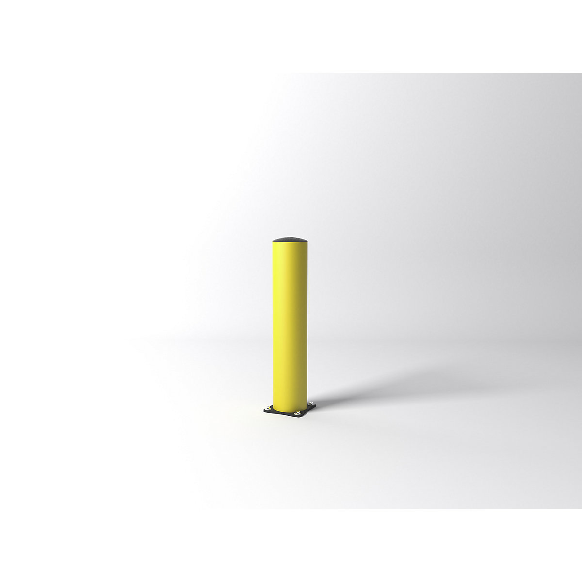 FLEX IMPACT Ütközésvédő terelőoszlop, Ø 200 mm, magasság 1000 mm, sárga, horganyzott talplemez